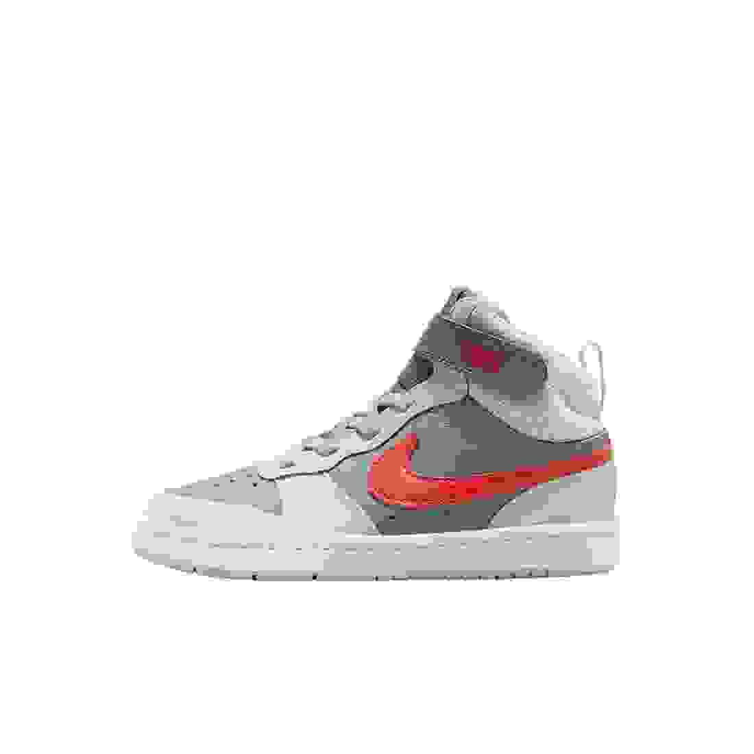 Nike Court Borough Mid 2 Preschool Boys' "Smoke Grey/Grey Fog/White/Picante Red" Shoe
